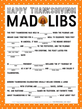 Madlibs- November